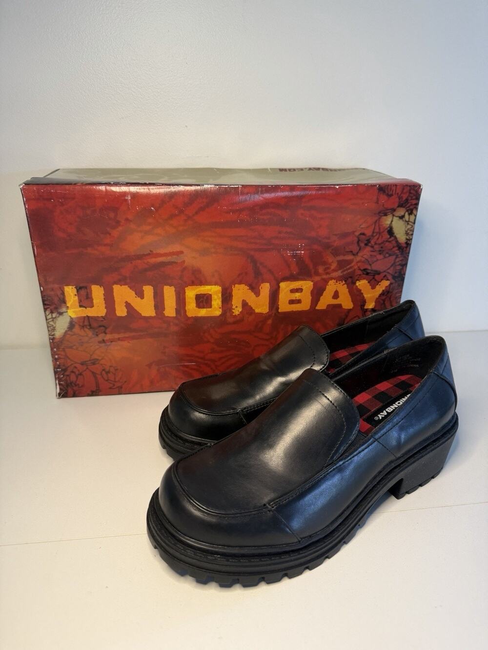 NWB Y2K Women’s CHUNKY 7.5 M Jay Platform Penny Loafers Black 2000s Style NEW!